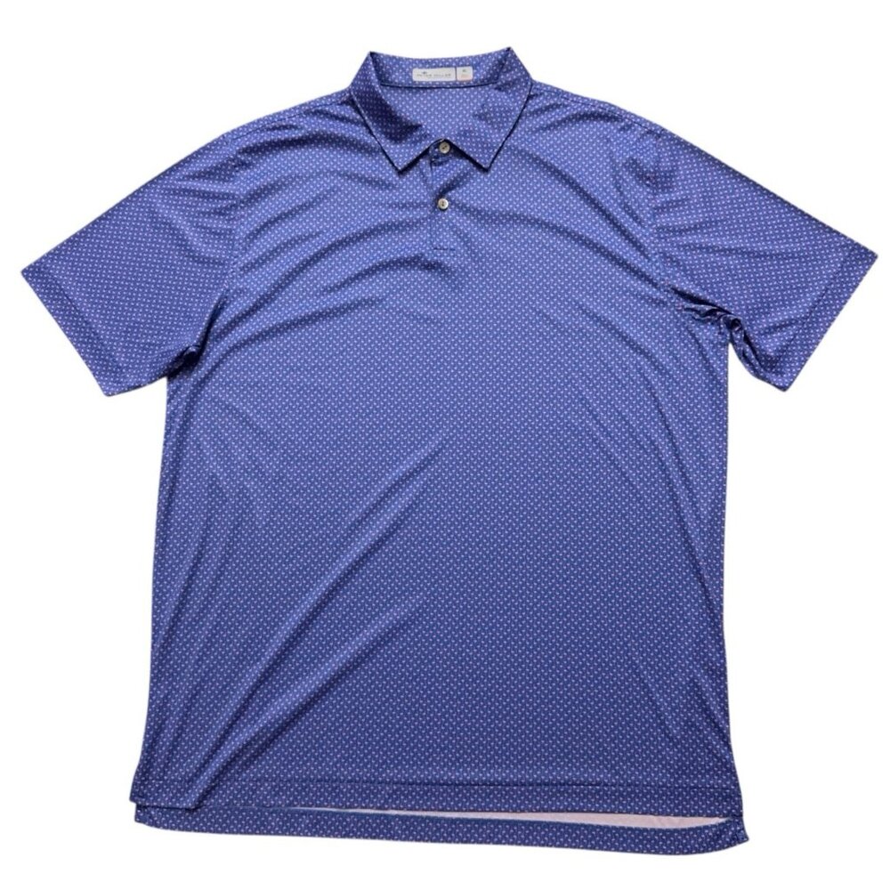 Peter Millar Featherweight Polo Shirt Mens XL Performance Golf Flamingo Blue